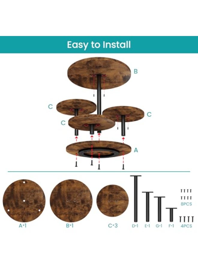 Solerconm 3-Tier Rotating Dessert Stand, Wooden & Metal Cake Display with Round Trays for Parties, Weddings and Birthday Celebrations - Image 5